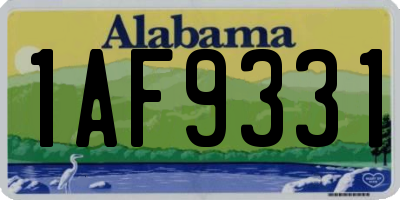AL license plate 1AF9331