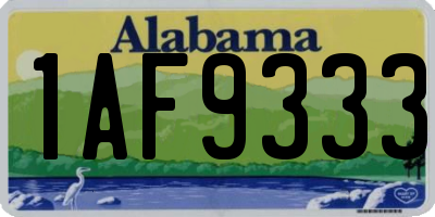 AL license plate 1AF9333