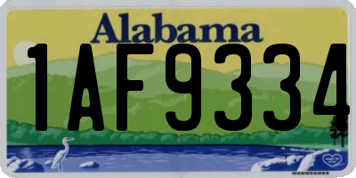 AL license plate 1AF9334