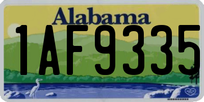 AL license plate 1AF9335
