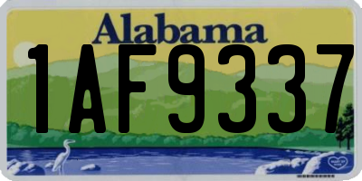 AL license plate 1AF9337