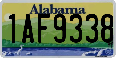 AL license plate 1AF9338