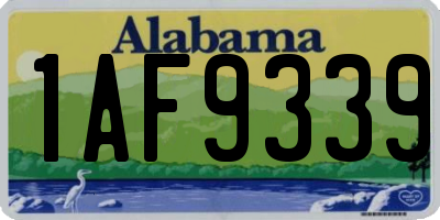 AL license plate 1AF9339