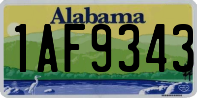 AL license plate 1AF9343