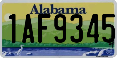 AL license plate 1AF9345