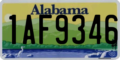 AL license plate 1AF9346