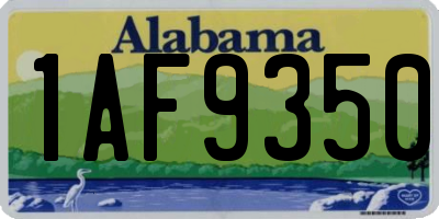AL license plate 1AF9350