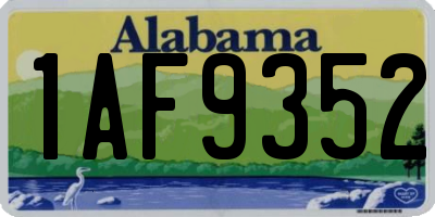 AL license plate 1AF9352