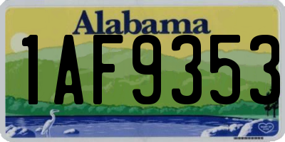 AL license plate 1AF9353
