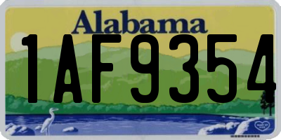 AL license plate 1AF9354