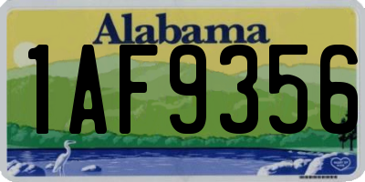 AL license plate 1AF9356