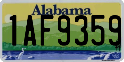 AL license plate 1AF9359