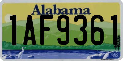 AL license plate 1AF9361