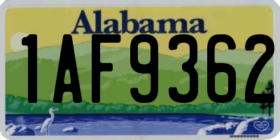 AL license plate 1AF9362