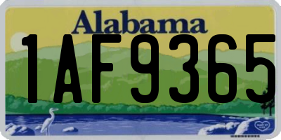 AL license plate 1AF9365
