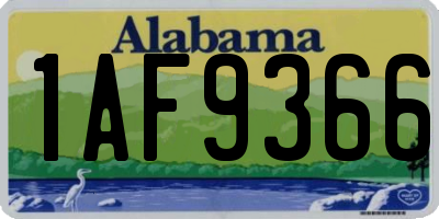 AL license plate 1AF9366