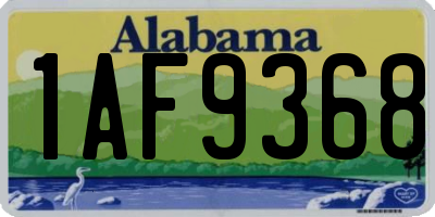 AL license plate 1AF9368