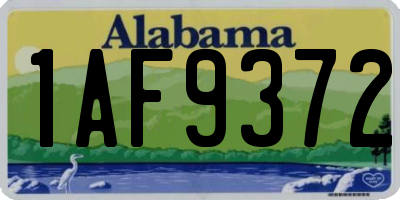 AL license plate 1AF9372