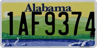 AL license plate 1AF9374