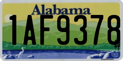 AL license plate 1AF9378