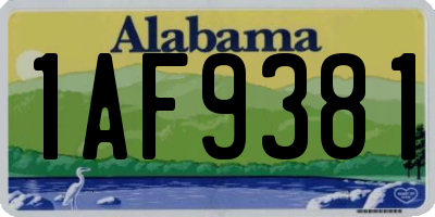 AL license plate 1AF9381