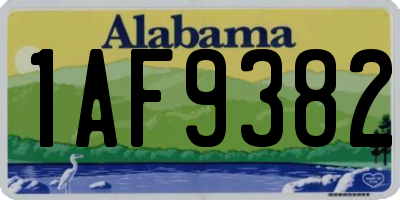 AL license plate 1AF9382