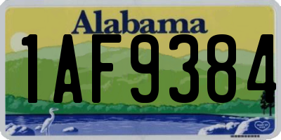 AL license plate 1AF9384