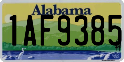 AL license plate 1AF9385