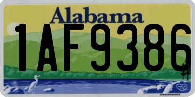 AL license plate 1AF9386