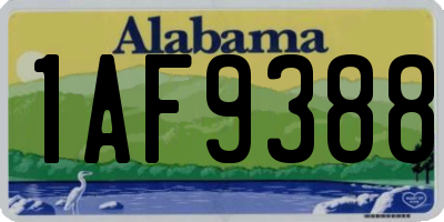 AL license plate 1AF9388