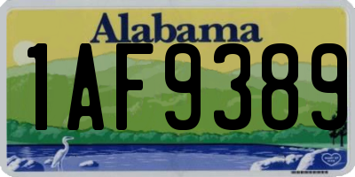 AL license plate 1AF9389