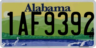 AL license plate 1AF9392