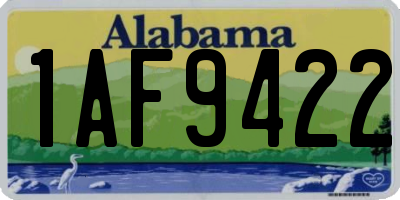 AL license plate 1AF9422