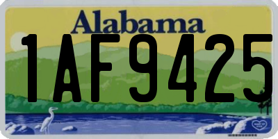 AL license plate 1AF9425