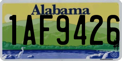 AL license plate 1AF9426
