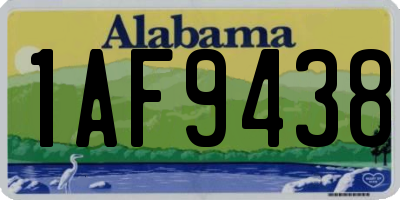 AL license plate 1AF9438