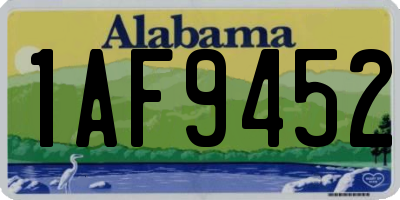 AL license plate 1AF9452