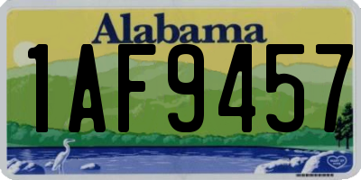 AL license plate 1AF9457