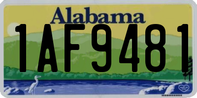 AL license plate 1AF9481