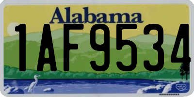 AL license plate 1AF9534