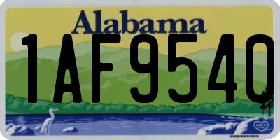 AL license plate 1AF9540