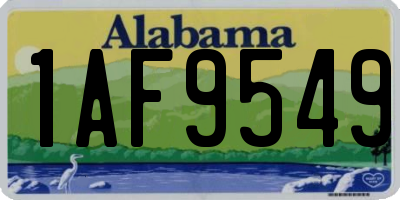 AL license plate 1AF9549