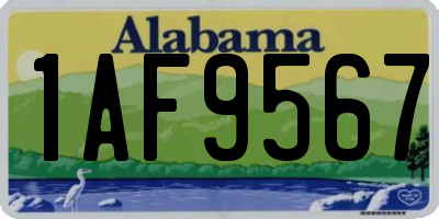AL license plate 1AF9567