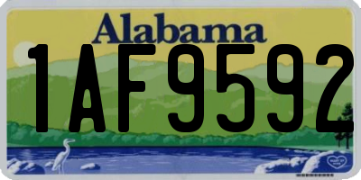 AL license plate 1AF9592