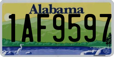 AL license plate 1AF9597