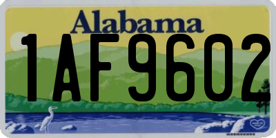 AL license plate 1AF9602