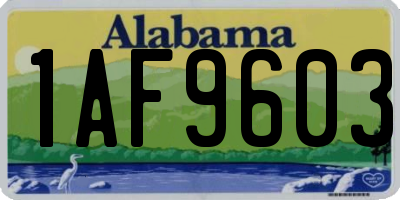AL license plate 1AF9603