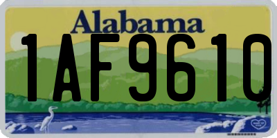 AL license plate 1AF9610