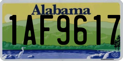 AL license plate 1AF9617