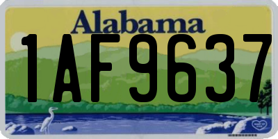 AL license plate 1AF9637